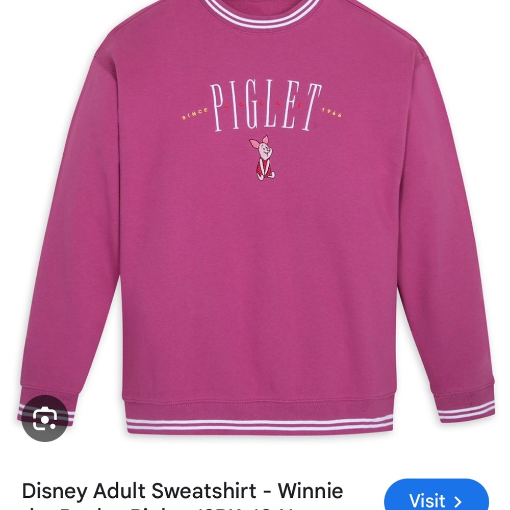 Disneyland Piglet Pink Sweatshirt